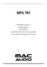 Preview for 1 page of MAC Audio MPS 701 Owner'S Manual