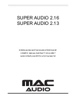 Preview for 1 page of MAC Audio SUPER AUDIO 2.13 Owner'S Manual/Warranty Document