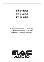 Preview for 1 page of MAC Audio SX 112 BP Owner'S Manual/Warranty Document