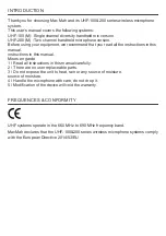 Preview for 10 page of Mac Mah UHF-100 User Manual