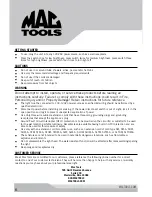 Preview for 6 page of MAC TOOLS 5000LM Pro SPOT Operation And Maintenance Manual