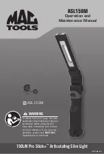 MAC TOOLS ASL150M Operation And Maintenance Manual preview