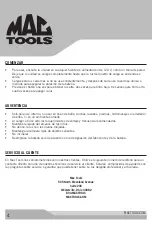 Предварительный просмотр 12 страницы MAC TOOLS ASL150M Operation And Maintenance Manual