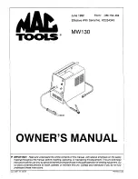 Preview for 1 page of MAC TOOLS MW13O Owner'S Manual