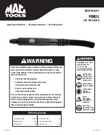 Preview for 1 page of MAC TOOLS PDG100-01 Operating Instructions Manual