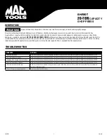 Preview for 5 page of MAC TOOLS SHP20T Owner'S Manual