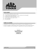 Preview for 10 page of MAC TOOLS SPL10000M Owner'S Operation And Maintenance Manual