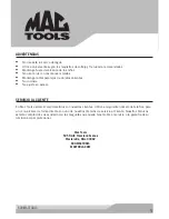 Предварительный просмотр 15 страницы MAC TOOLS SPL10000M Owner'S Operation And Maintenance Manual