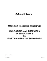Preview for 1 page of MacDon M105 Assembly Instructions Manual