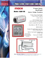 Предварительный просмотр 1 страницы Mace CAM-16X Specification Sheet