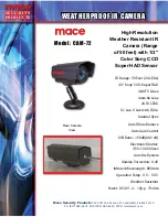 Предварительный просмотр 1 страницы Mace CAM-72 Specification Sheet