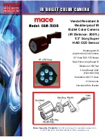 Preview for 1 page of Mace CAM-75CIR Specification Sheet