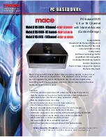 Предварительный просмотр 1 страницы Mace DVR-94016 Specification Sheet