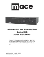 Mace MPR-HQ-1600 Series Quick Start Manual preview