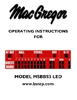 Предварительный просмотр 1 страницы MACGREGOR MSBBS3 LED Operating Instructions Manual