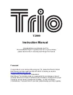 Предварительный просмотр 1 страницы Mach Speed Technologies Trio T2800 Instruction Manual