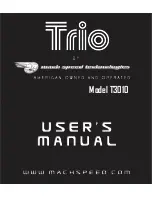 Preview for 1 page of Mach Speed Technologies TRIO T3010 User Manual