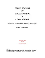 Preview for 1 page of Mach GeForce6100 GPU User Manual