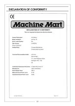 Предварительный просмотр 22 страницы Machine Mart KING 125 Operation & Maintenance Instructions Manual