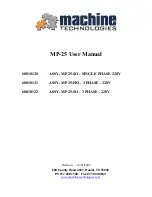 machine technologies 60010120 User Manual предпросмотр