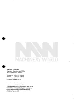 Preview for 2 page of Machinery World Tetra Centri A 614HGV-14C Service & Maintenance