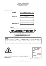 Preview for 2 page of MachineryHouse Hafco Metalmaster SRG-12 Operation Manual