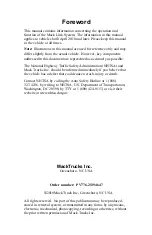 Preview for 3 page of Mack Granite GU Series Operator'S Handbook Manual