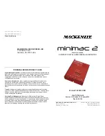 Mackenzie Minimac 2 MMD-USB User Manual preview