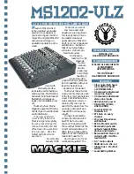 Предварительный просмотр 1 страницы Mackie 1202-VLZ Pro Brochure