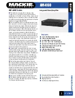 Preview for 1 page of Mackie AM 4000 Series AM4160 Specifications