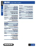 Preview for 2 page of Mackie AM 4000 Series AM4160 Specifications