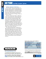 Preview for 6 page of Mackie Art Series ART500 Specifications