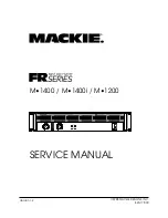 Mackie FAST RECOVERY M-1200 Service Manual предпросмотр