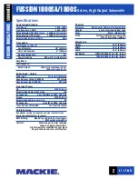 Preview for 2 page of Mackie FUSSION 1800SA Specification