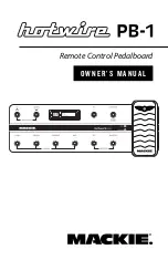 Preview for 1 page of Mackie hotwire PB-1 Owner'S Manual