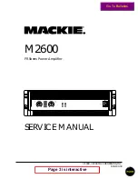 Preview for 1 page of Mackie M-2600 Service Manual