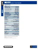 Preview for 2 page of Mackie Monitor Series MR3STK Specifications