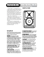 Preview for 1 page of Mackie Monitor Series MR4 Quick Start Manual