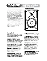 Preview for 1 page of Mackie Monitor Series MR4T Quick Start Manual