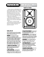 Mackie Monitor Series MR4T Quick Start Manual preview