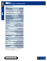 Preview for 2 page of Mackie Monitor Series MR5S Specifications