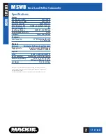 Preview for 2 page of Mackie Monitor Series MSW8 Specifications