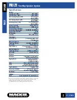 Предварительный просмотр 2 страницы Mackie PA121 Specifications