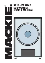 Preview for 1 page of Mackie S218s User Manual