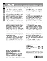 Предварительный просмотр 6 страницы Mackie SA1232 Brochure