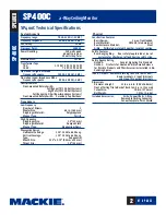 Preview for 2 page of Mackie SP400C Specfications