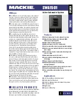 Mackie SWA1501 Brochure & Specs preview