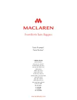 Maclaren twin techno Owner'S Manual preview