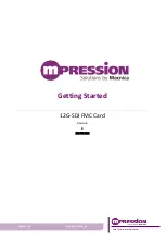 Preview for 1 page of Macnica Mpression 12G-SDI FMC Card Getting Started