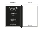 MADAME COCO Chef Series User Manual preview